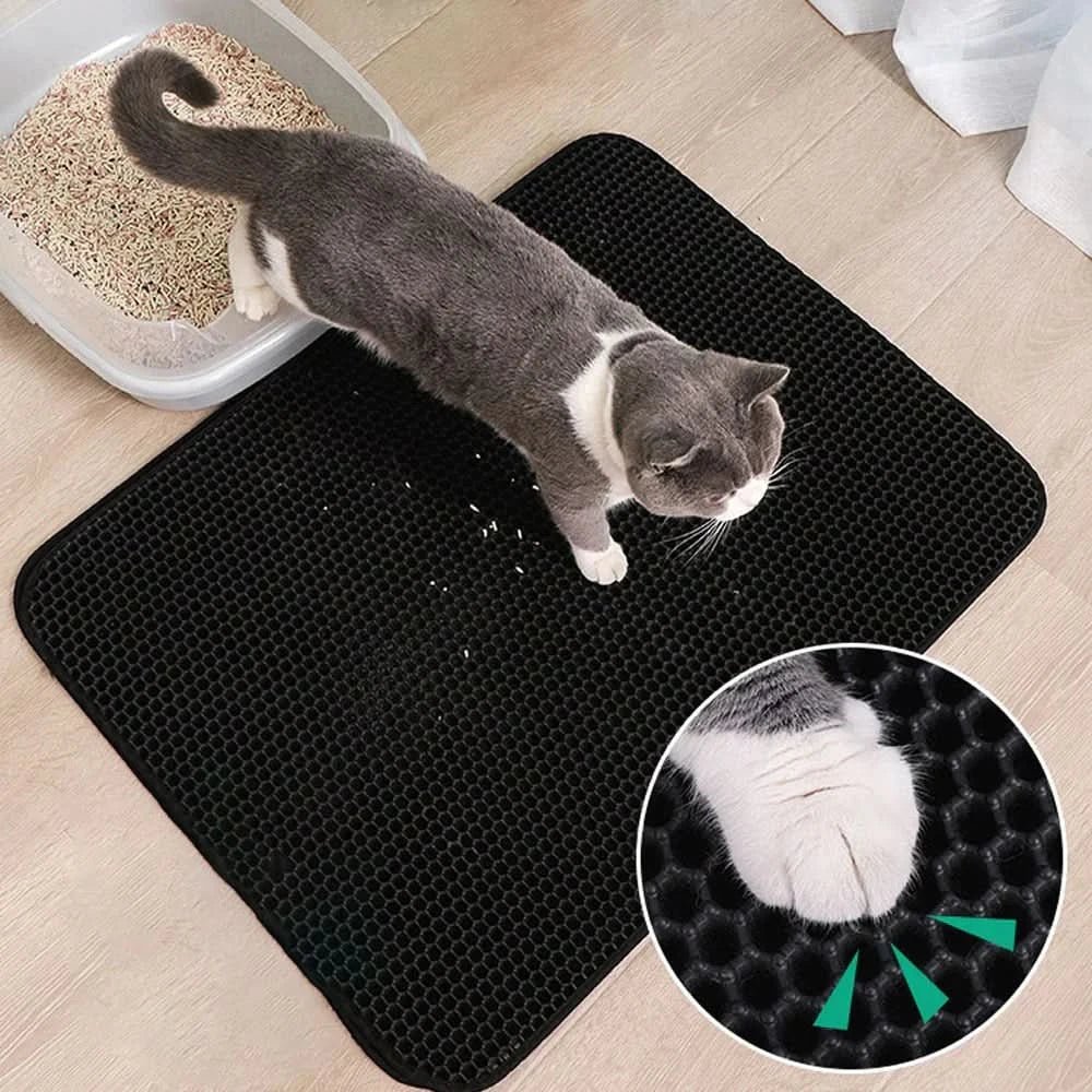 Non-slip cat litter mat with waterproof protection