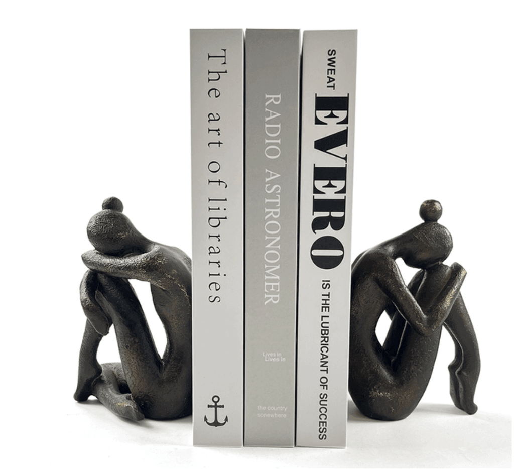 Human-shaped resin bookends set