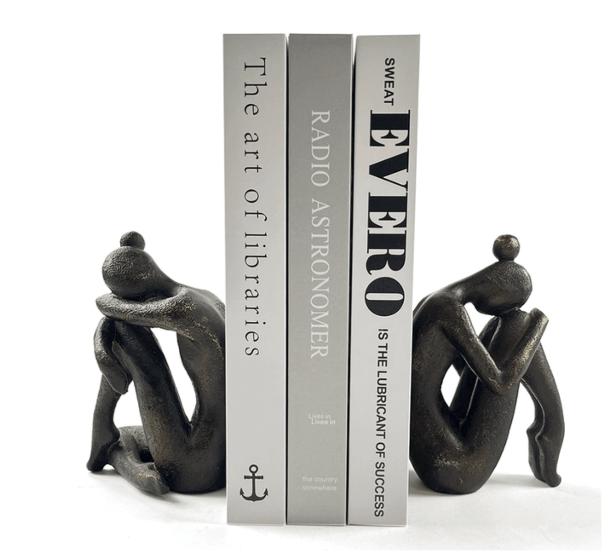 Human-shaped resin bookends set