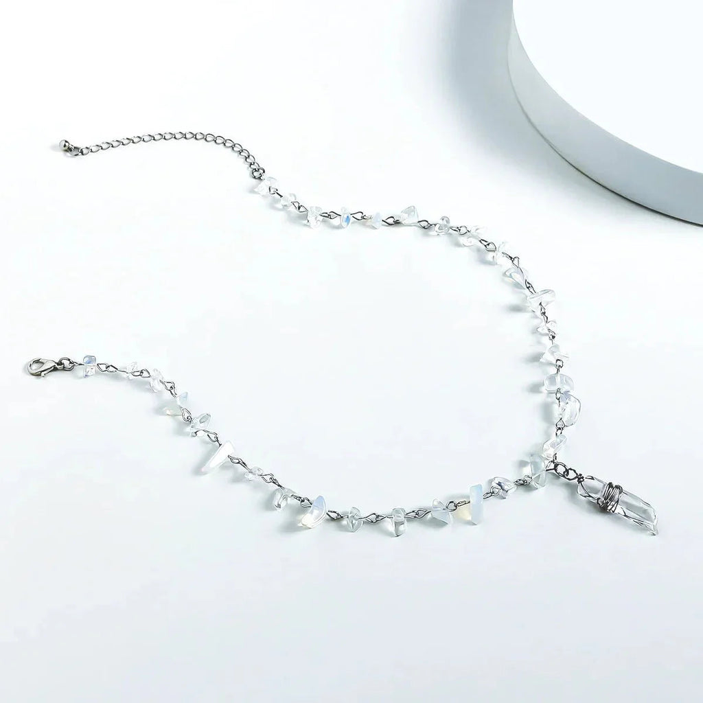 Ice Crystal Stone Choker Necklace