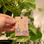 Fun Cat Earrings with Middle Finger