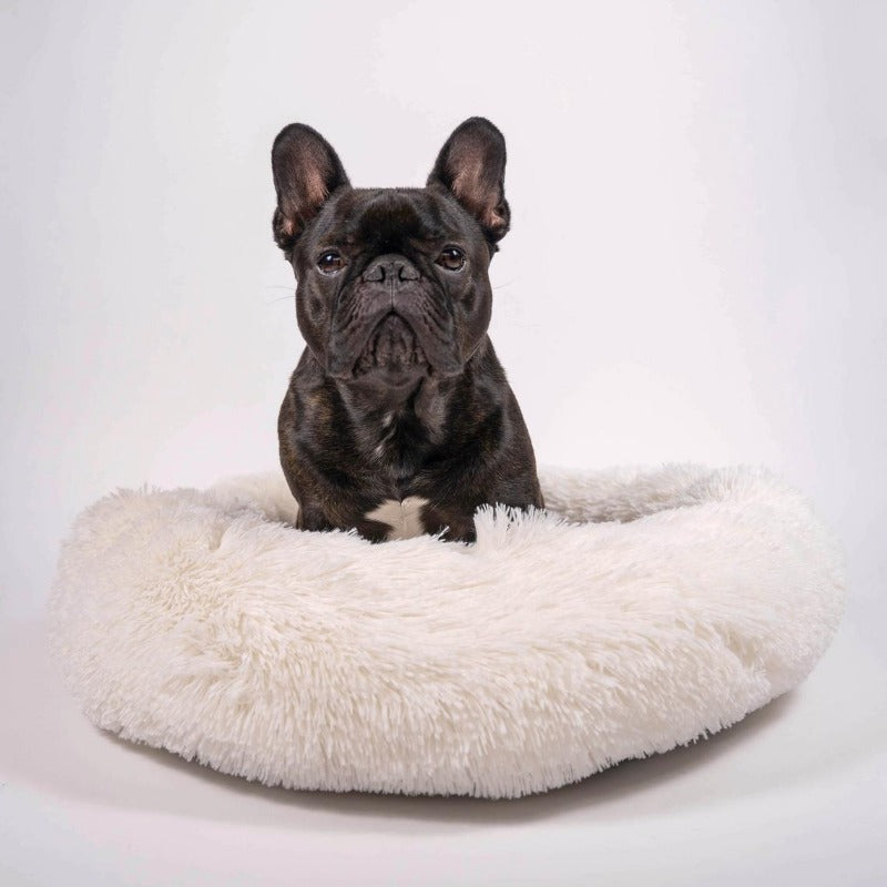 Beef Plush Calming Donut Dog Bed for Small to Large Dogs