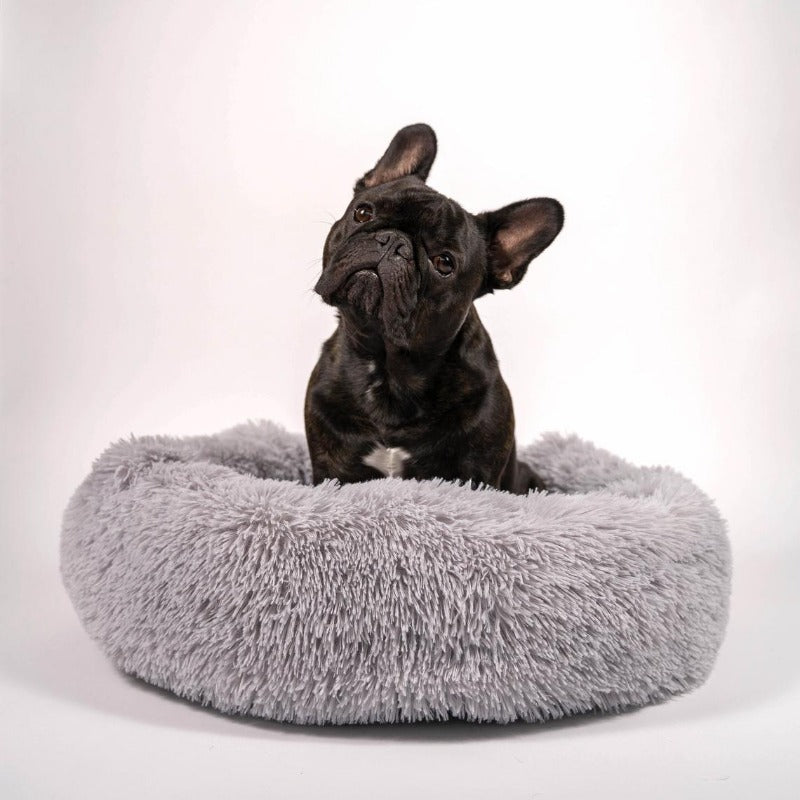Beef Plush Calming Donut Dog Bed for Small to Large Dogs