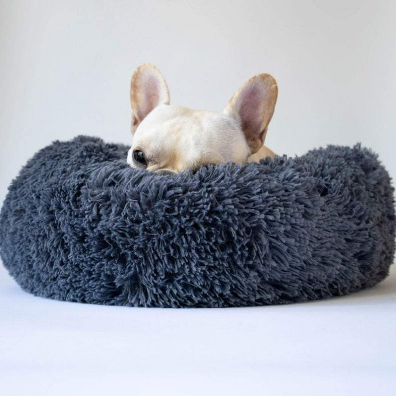 Beef Plush Calming Donut Dog Bed for Small to Large Dogs