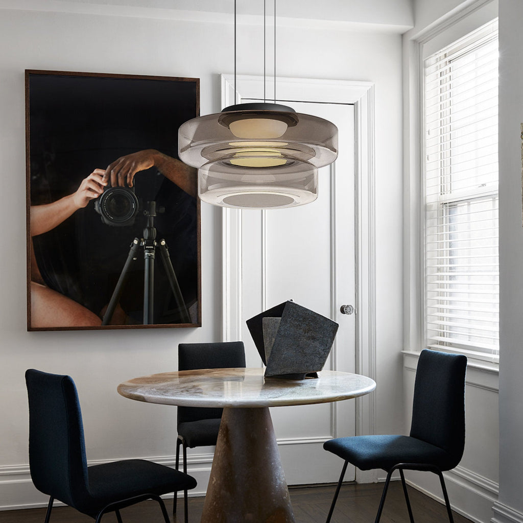Modern Glass Pendant Lamp in Bauhaus Style - AuroraSphere