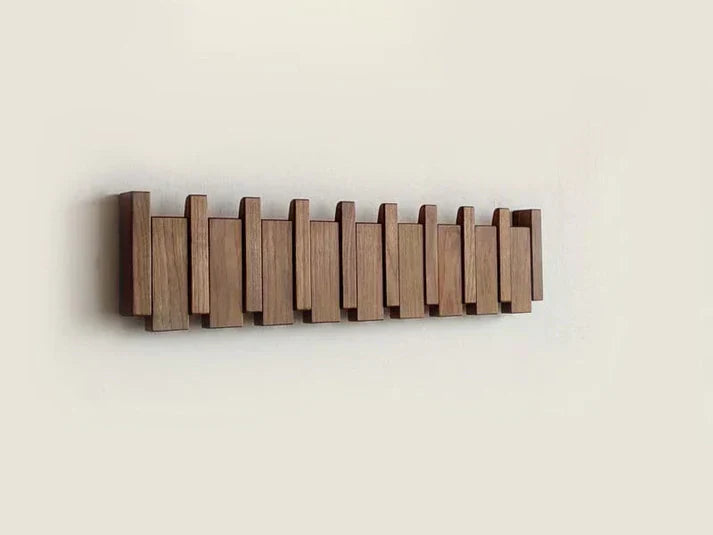 HarmonyCoat Wooden Piano Coat Rack – Stylish Wall Decoration & Practical Storage