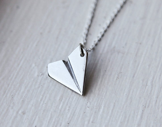 Paper Airplane Necklace
