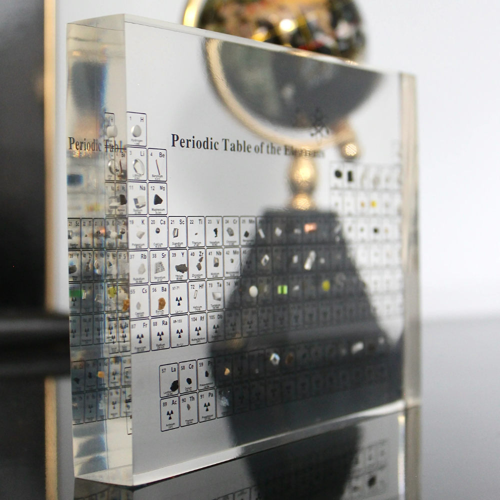 Illuminated Periodic Table with Real Elements - Elementa