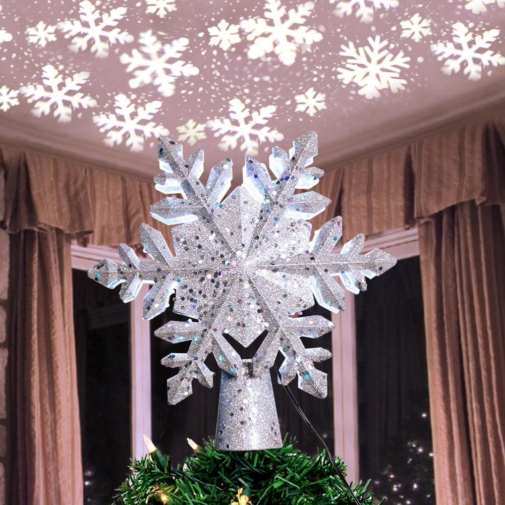 Christmas Decorations LED Snowflake Tree Topper