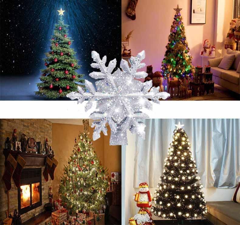 Christmas Decorations LED Snowflake Tree Topper