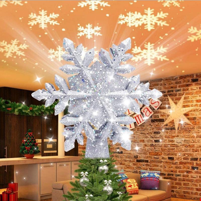 Christmas Decorations LED Snowflake Tree Topper