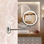 LED Wall Mirror with Chrome Frame and Magnifier
