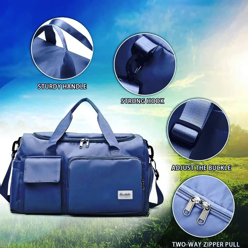 Unisex Large Travel Duffel Bag | Lightweight Multi Pocket