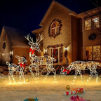 Christmas Decorations Reindeer Sleigh Light Display