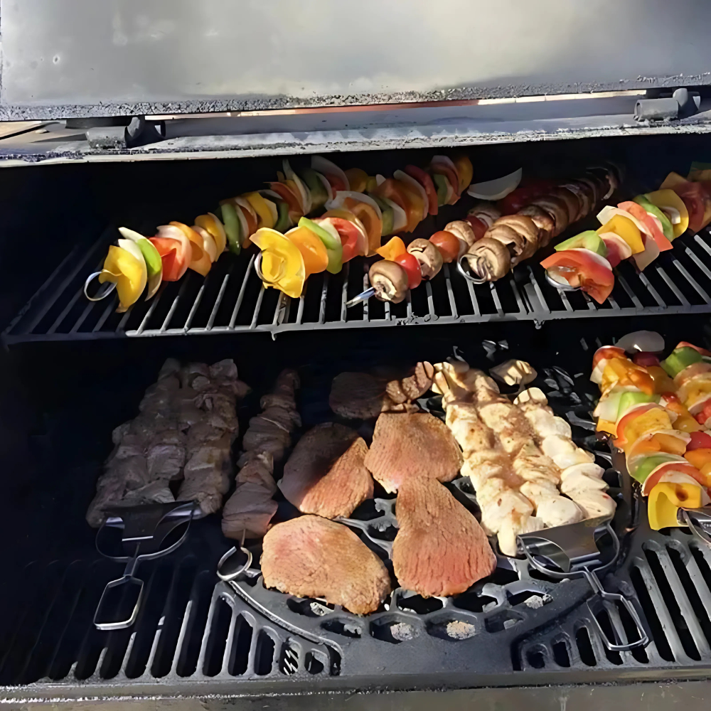 Stainless Steel BBQ Skewers Triple Grill Tool