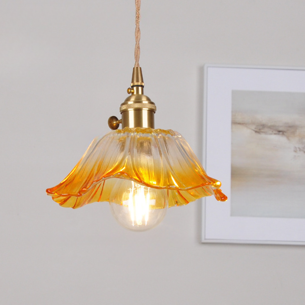 Pendant Light Vintage Glass Ceiling Fixture Dining Room Lighting