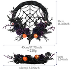 Halloween Gothic Floral Spiderweb Wreath | Spooky Door Decor