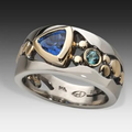Antique Silver Ring with Radiant Blue Gemstone - Celia
