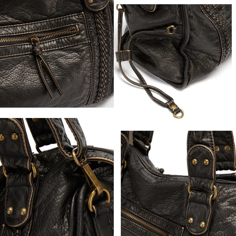 Luxury Black Leather Handbag
