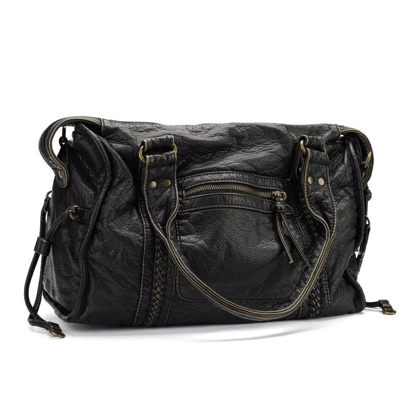 Luxury Black Leather Handbag