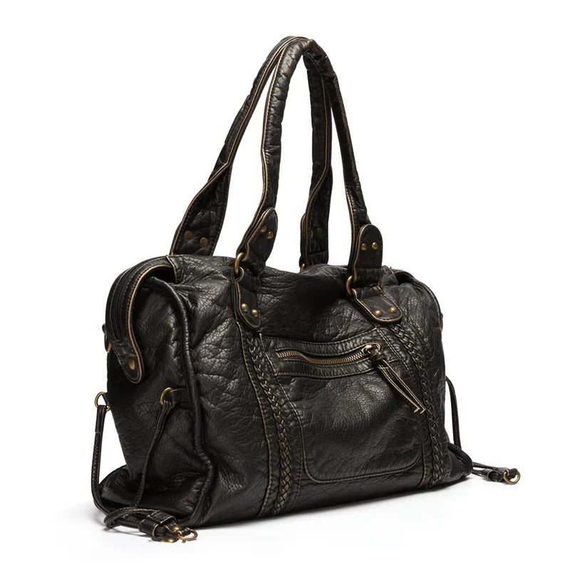 Luxury Black Leather Handbag