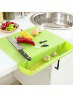 2 in 1 Cutting Board with Container Tray