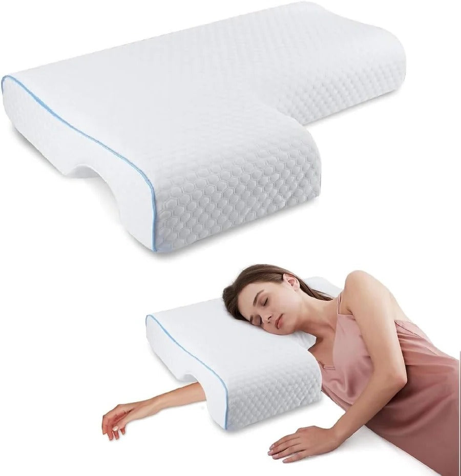 Orthopedic Couple Pillow | Arm Tunnel Cuddle Design | Memory Foam