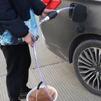 Manual Transfer Pump, Hand-Operated Liquid Pump with Flexible Hose for Fuel, Oil, and Water