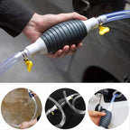 Manual Transfer Pump, Hand-Operated Liquid Pump with Flexible Hose for Fuel, Oil, and Water