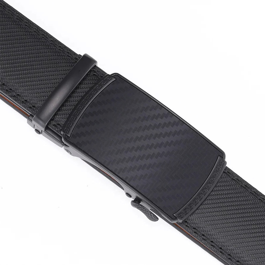 Men's Leather Belt with Automatic Buckle