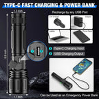 High Lumen Rechargeable Flashlight for Outdoor and Emergency Use