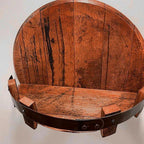 Rustic Whiskey Barrel Shelf – Bourbon Bottle Wall Display Rack