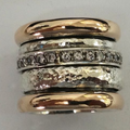 Elegant Layered Thick Gold Ring in Vintage Style - Luciana