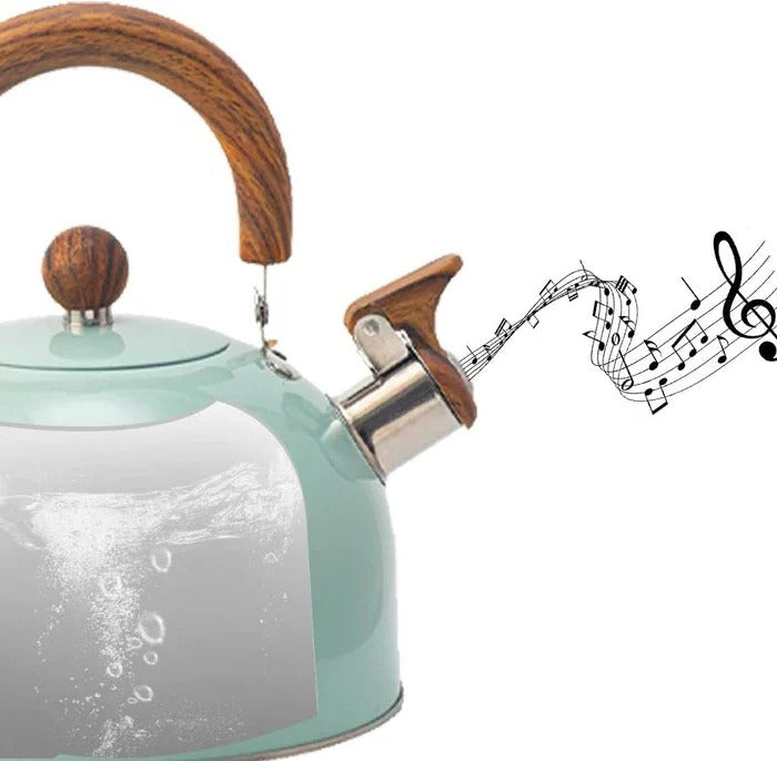 Whistling Stovetop Kettle, Induction & Gas Compatible with Heat Resistant Handle