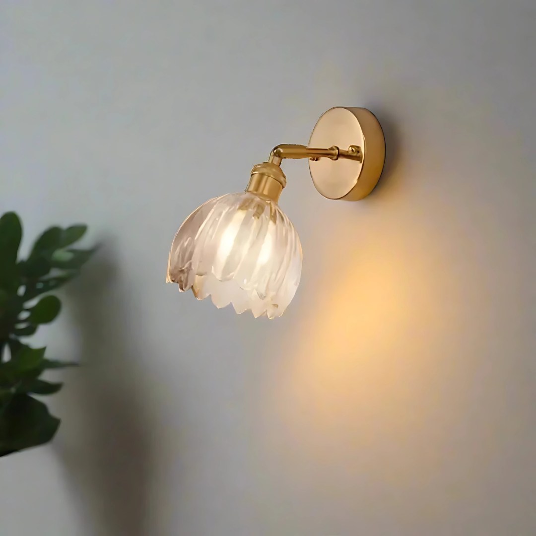 Vintage Glass Wall Lights Floral Design