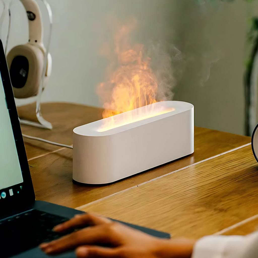 Aromatherapy Flame Effect Humidifier Lamp