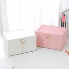 Multi-Layer Leather Jewelry Organizer with Plush Lining for Rings and Necklaces