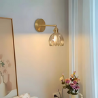 Vintage Glass Wall Lights Floral Design
