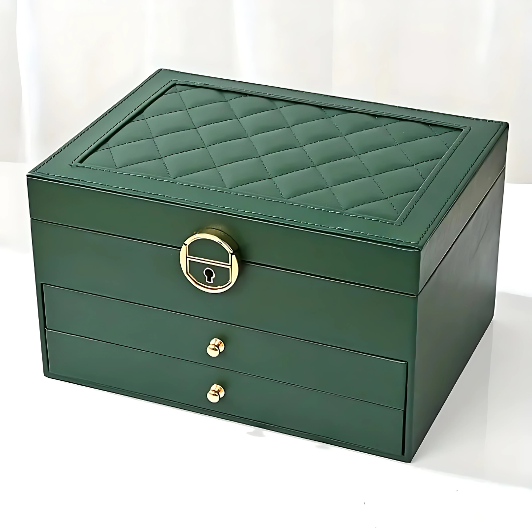 Multi-Layer Leather Jewelry Organizer with Plush Lining for Rings and Necklaces