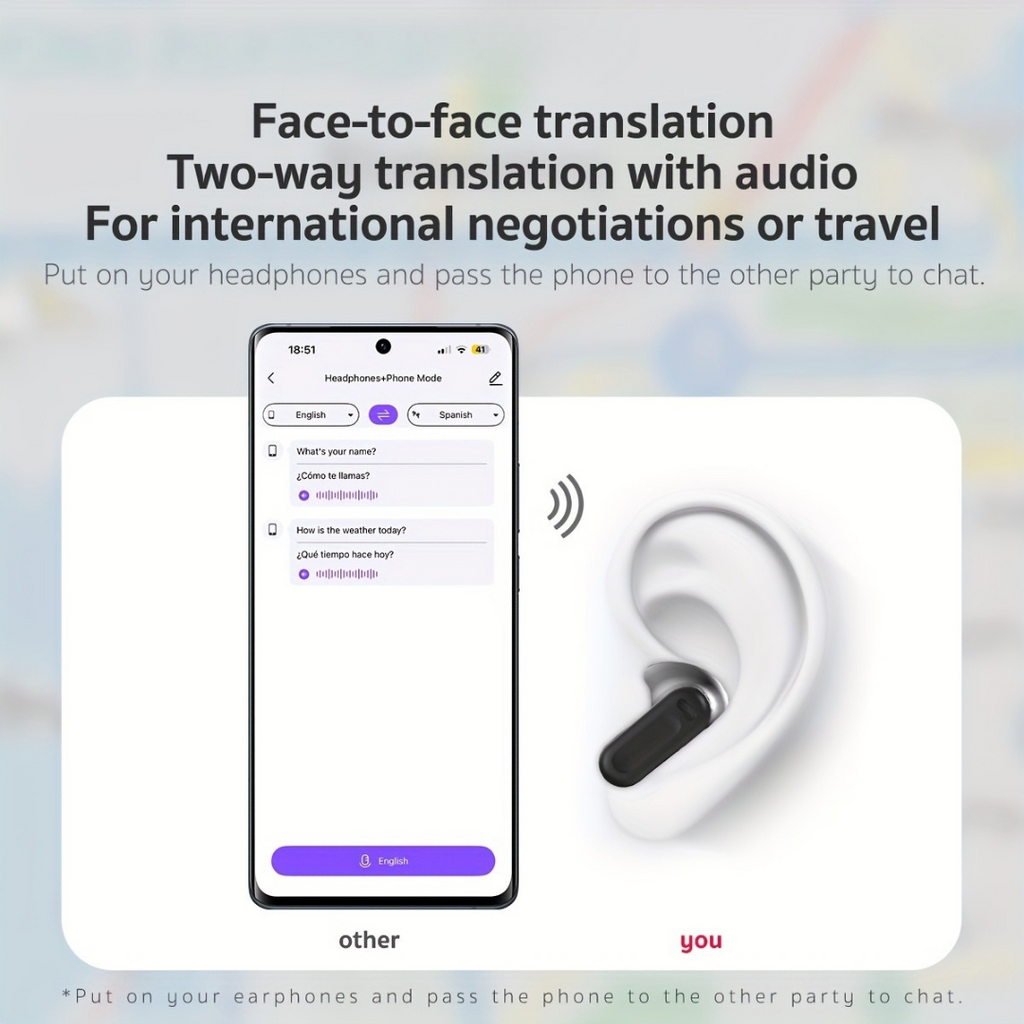 AI Translating Earbuds Wireless Noise Cancelling