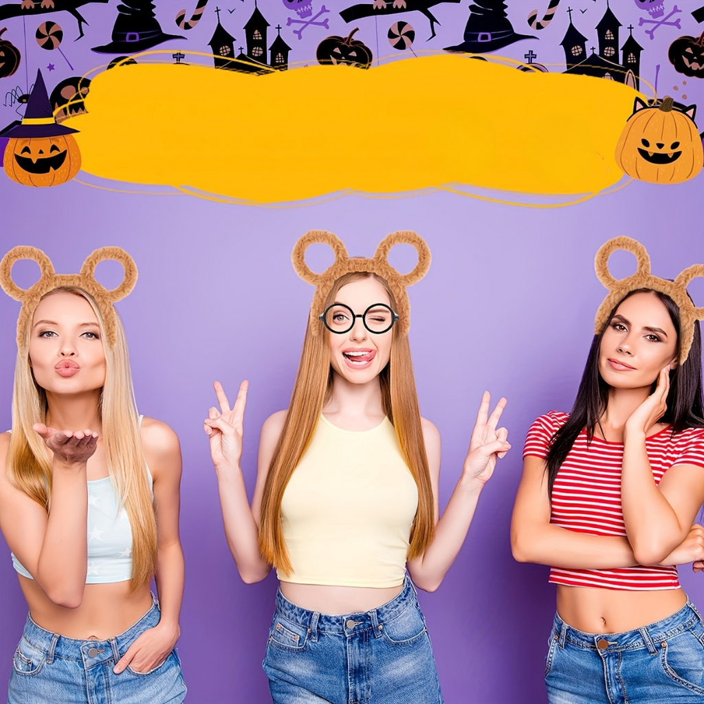 Fuzzy Halloween Chipmunk Costume Accessories Set | Headband Glasses