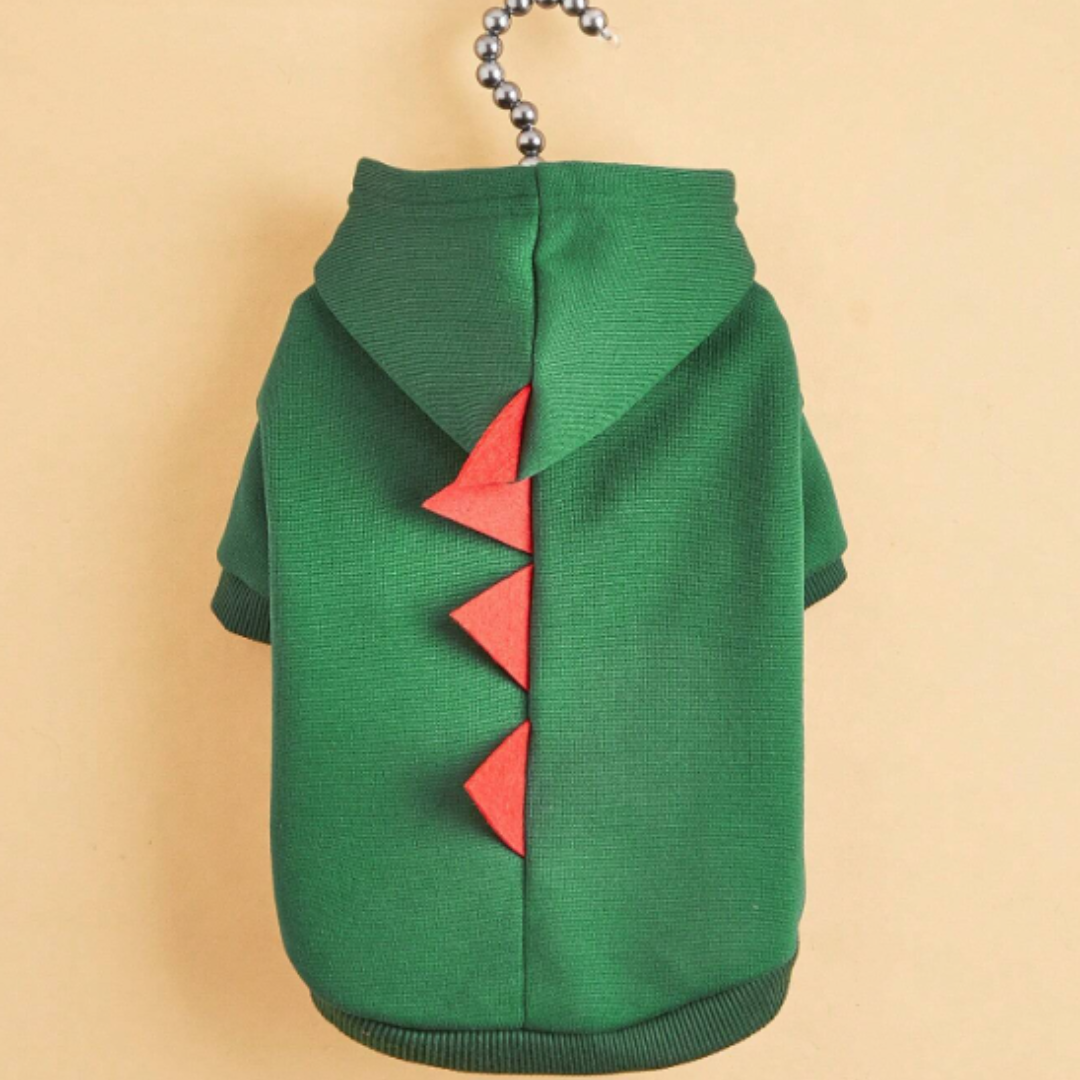 Dog Halloween Costume Fleece Dinosaur Hoodie | Pet Outfit Warm