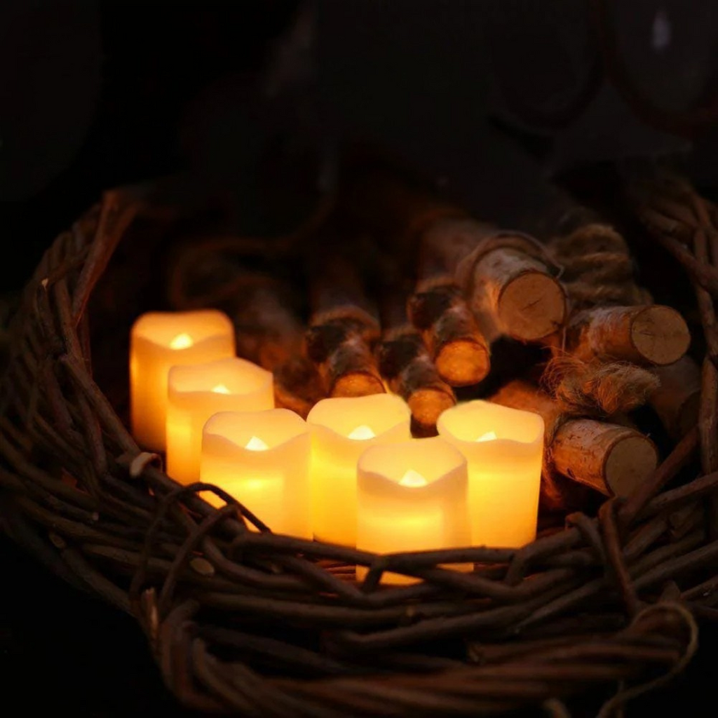 LED Candles Warm White Flameless Plastic Set