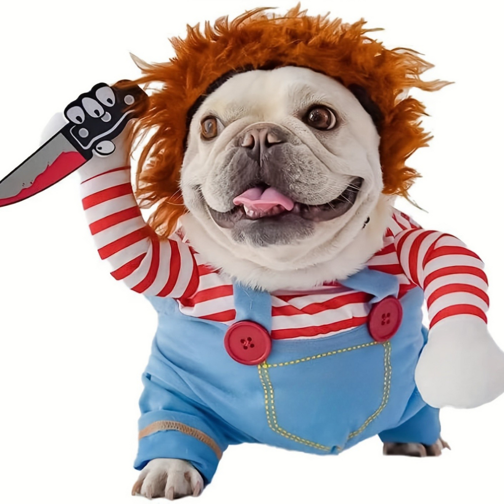 Dog Halloween Costume Plush Funny Outfit | Scary Doll Design