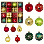 Christmas Tree Baubles Set – Plastic Hanging Ornaments