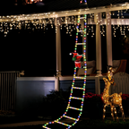 Christmas Lights Climbing Santa Ladder Display