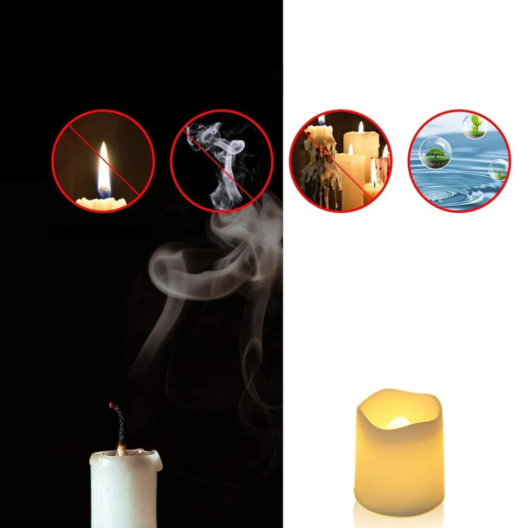 LED Candles Warm White Flameless Plastic Set