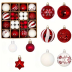 Christmas Tree Baubles Set – Plastic Hanging Ornaments