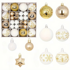 Christmas Tree Baubles Set – Plastic Hanging Ornaments