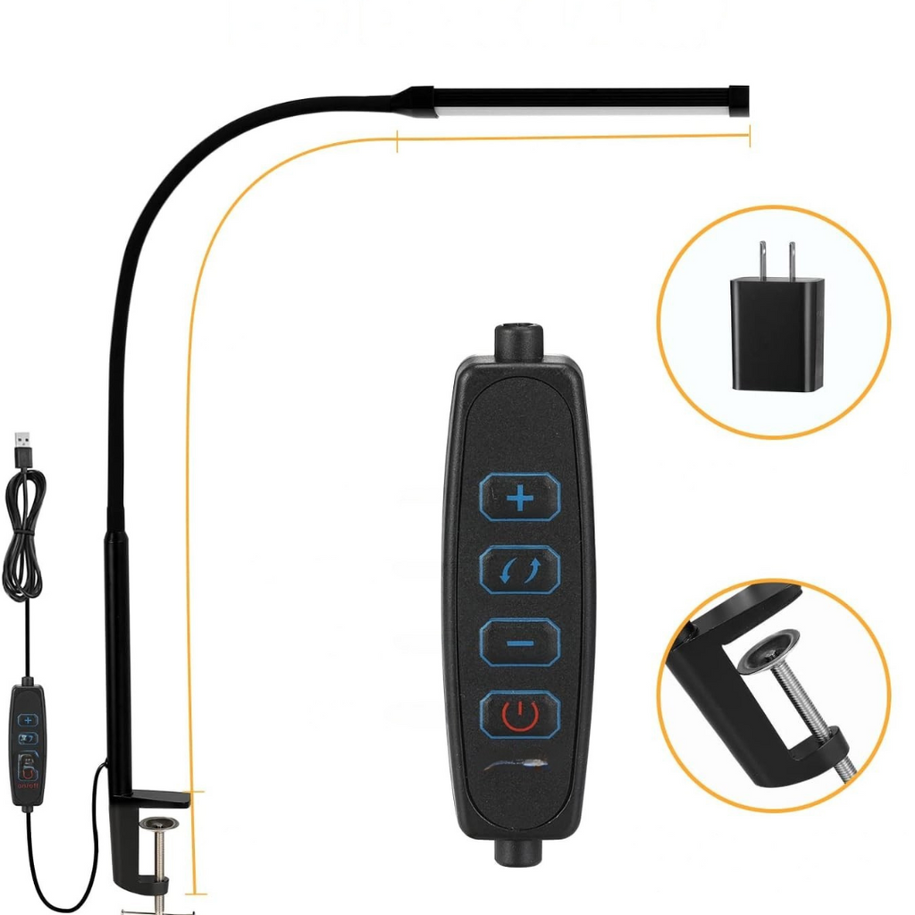LED Desk Lamp with Adjustable Metal Arm